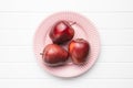 Three ripe red apples Royalty Free Stock Photo