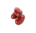 Three ripe red dates on white background Royalty Free Stock Photo