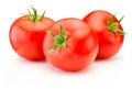 Three ripe red tomatoes isolated on white background Royalty Free Stock Photo