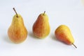 Ripe red and yellow pears isolated on a white background Royalty Free Stock Photo