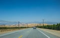 Picturesque road in the Sierra Nevada. Agricultural Area in California Royalty Free Stock Photo