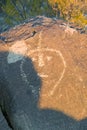 Three Rivers Petroglyph National Site, a (BLM) Bureau of Land Management Site, features more than 21,000 Native American Indian pe Royalty Free Stock Photo