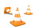 Three road cones Royalty Free Stock Photo