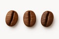 Three roasted coffee beans vector Royalty Free Stock Photo