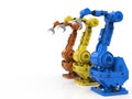 Three robotic arms