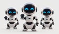 Three robots are smiling and giving thumbs up by AI generated image Royalty Free Stock Photo