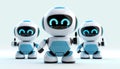Three robots are smiling and giving thumbs up by AI generated image Royalty Free Stock Photo