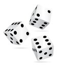Three rolling dices. Royalty Free Stock Photo