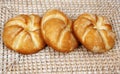 Three rolls bread Royalty Free Stock Photo