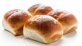 Three loaves of bread on white surface Royalty Free Stock Photo