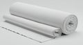 Three rolls of white fabric rest on a flat surface. The rolls vary in size, with the largest Royalty Free Stock Photo