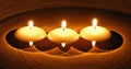 Three romantic candles Royalty Free Stock Photo