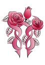 Three rose flowers tattoo