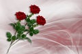 Background with three red roses