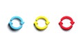 Three Rotate blue, yellow, red colors web symbol. 3D icon back to school theme banner