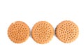Three round biscuits Royalty Free Stock Photo