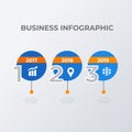 Three rounded infographic template design. Business concept infograph with 3 options, steps or processes. Vector visualization can