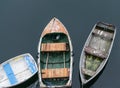 Rowboats tied to the dock Royalty Free Stock Photo