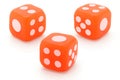 Three rubber dice
