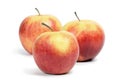 Three ruddy apples.