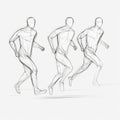 Three Runners in One Continuous Line Drawing. Perfect for Sports Posters and Web Design.