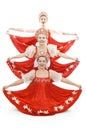 Three russian beauties standing like christmas tre Royalty Free Stock Photo