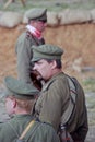 Three Russian soldiers-reenactors.