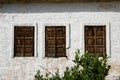 Three rustic Windows wooden Closed Royalty Free Stock Photo