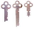 Three rusty keys