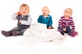 Three sad babies Royalty Free Stock Photo