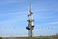 Three Sail Masts monument at Kosciuszko promenade in Gdynia, Poland