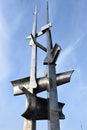 Three Sail Masts monument at Kosciuszko promenade in Gdynia, Poland