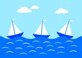 Three sailboats