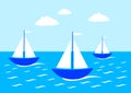 Three sailboats