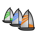 Three sailboats