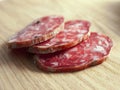 Three salami slices