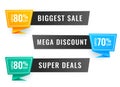 Three sale banner with offer details