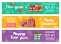 Three Sale Banners Best Prices Vector Illustration