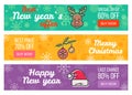 Three Sale Posters Special Offer Merry Christmas