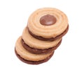Three sandwich biscuits Royalty Free Stock Photo