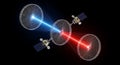 Satellite Communication Network with Laser Beams Royalty Free Stock Photo