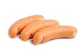 Three sausage isolated on a white