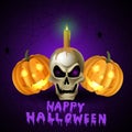 Scary Jack O Lantern halloween pumpkins Royalty Free Stock Photo