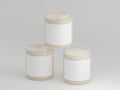 Three scented soy candles mockup stacked in a pyramid