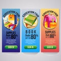 Three school holiday vertical banner website