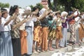 Three schoolgirls broom anti-corruption action