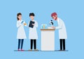 Three scientists working at science lab Royalty Free Stock Photo