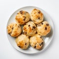 Delicious Cinnamon Raisin Scones With A Cup Of Coffee