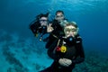 Three scuba divers Royalty Free Stock Photo