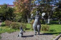 Monument `Kashtanka` in Yuzhno-Sakhalinsk city, Russia